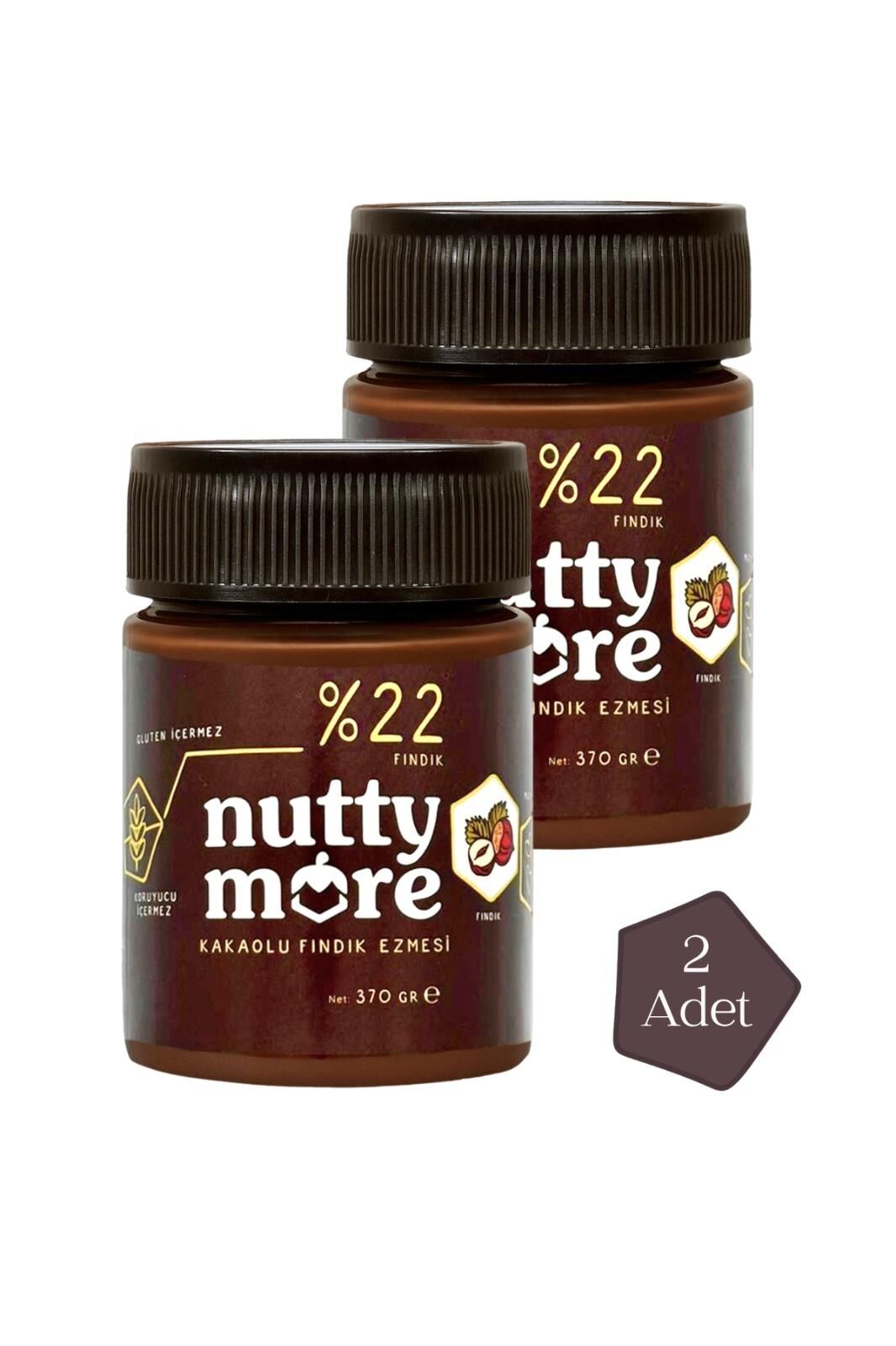 Nutty More %22 Kakaolu Fındık Ezmesi 370 gr x 2 Adet