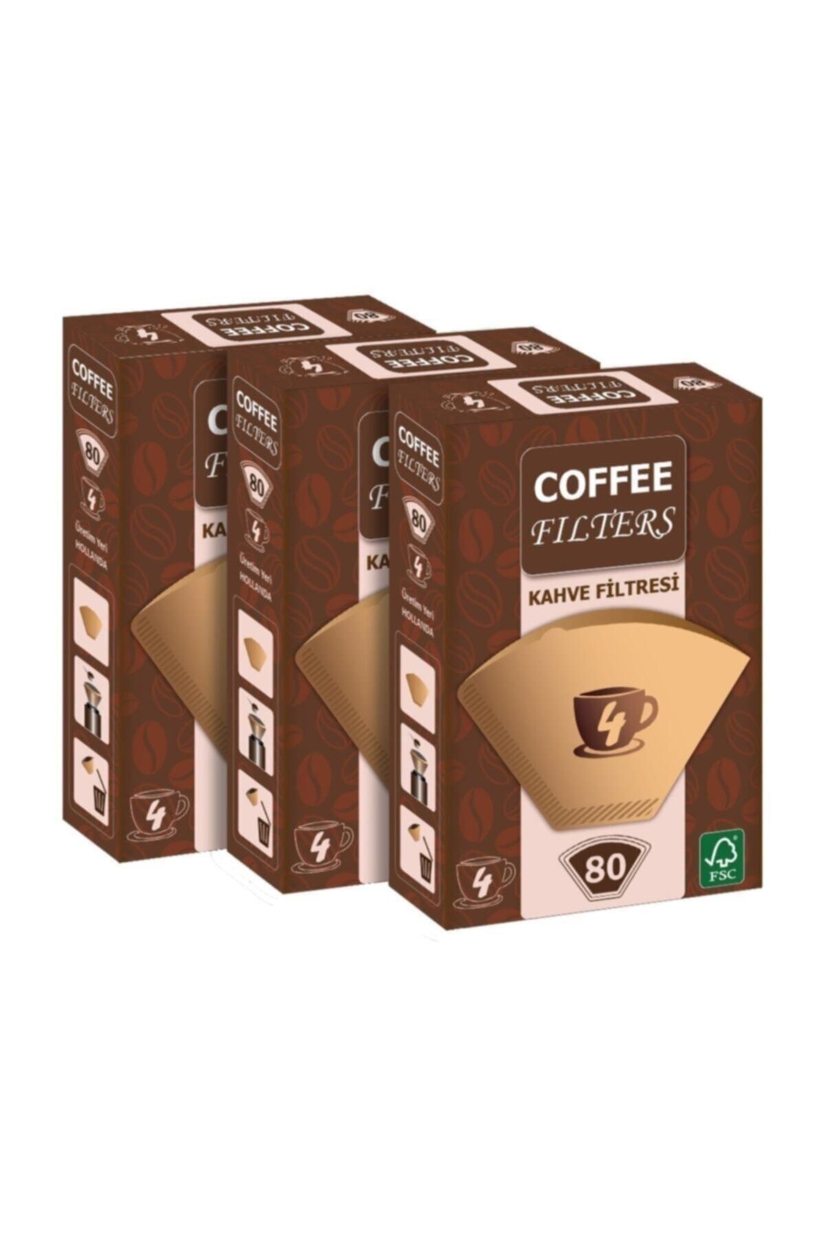CAFFEO FILTERS 80 Adet KUTU Kahve Filtre Kağıdı x 3 Adet