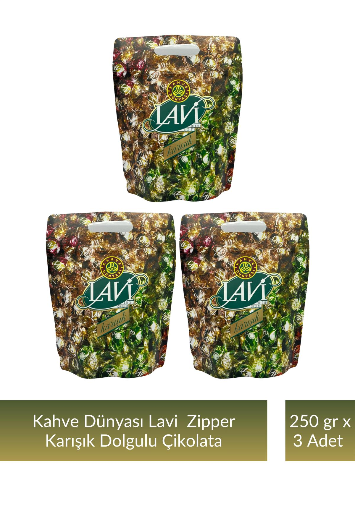 Kahve Dünyası Zıpper Lavi Karışık Çikolata 250 gr x 3 Adet