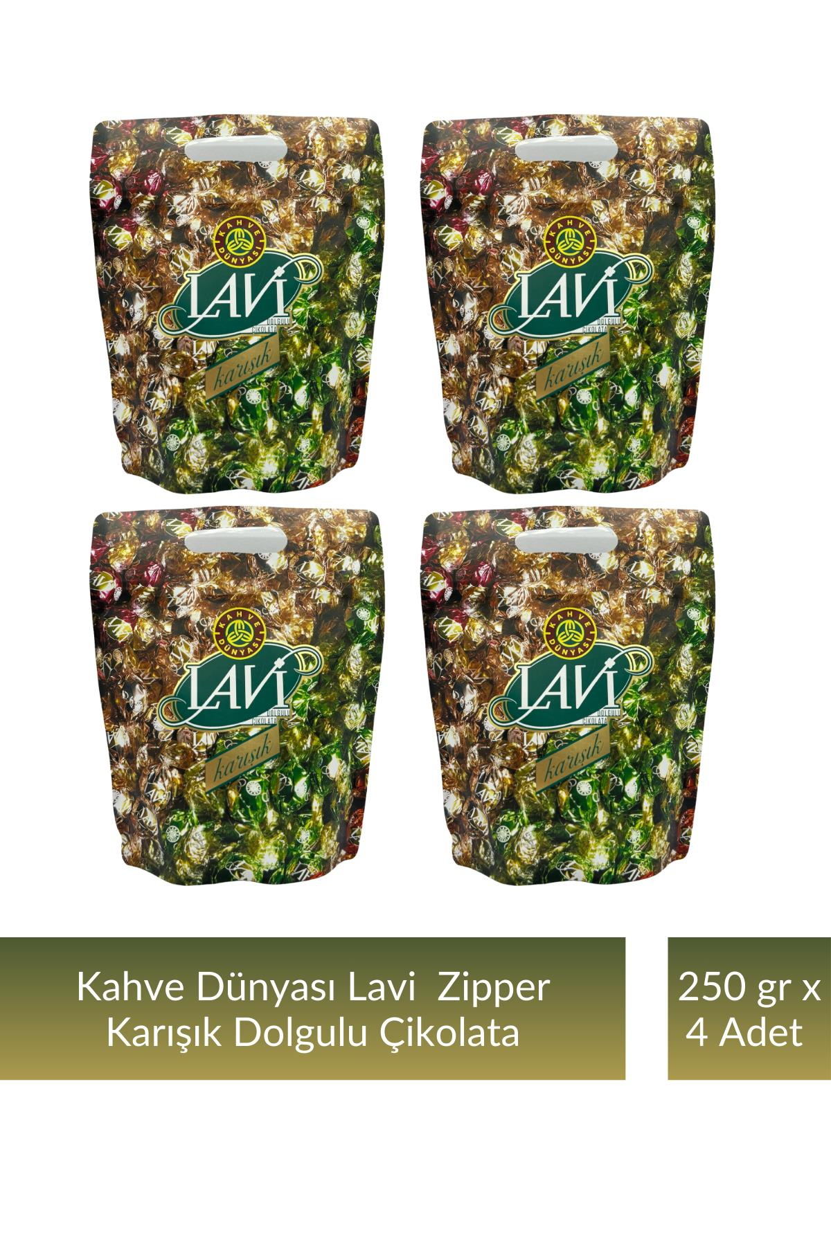 Kahve Dünyası Zıpper Lavi Karışık Çikolata 250 gr x 4 Adet