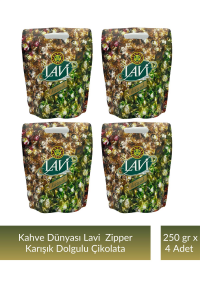 Kahve Dünyası Zıpper Lavi Karışık Çikolata 250 gr x 4 Adet