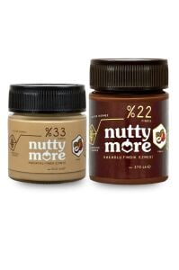 Nutty More %33 Fındık Parçacıklı Fındık Ezmesi 200 gr + %22 Kakaolu Fındık Ezmesi 370 gr