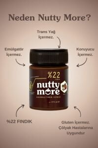Nutty More %33 Fındık Parçacıklı Kakaolu Fındık Ezmesi 200 gr + %22 Kakaolu Fındık Ezmesi 370 gr