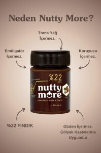 Nutty More %33 Fındık Parçacıklı Kakaolu Fındık Ezmesi 200 gr + %22 Kakaolu Fındık Ezmesi 370 gr
