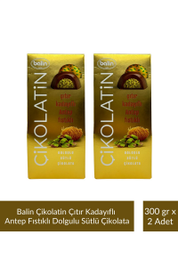 Balin Çikolatin Çıtır Kadayıflı Antep Fıstıklı Dolgulu Sütlü Çikolata 300 gr x 2 Adet