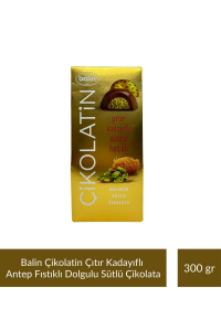 Balin Çikolatin Çıtır Kadayıflı Antep Fıstıklı Dolgulu Sütlü Çikolata 300 gr x 2 Adet