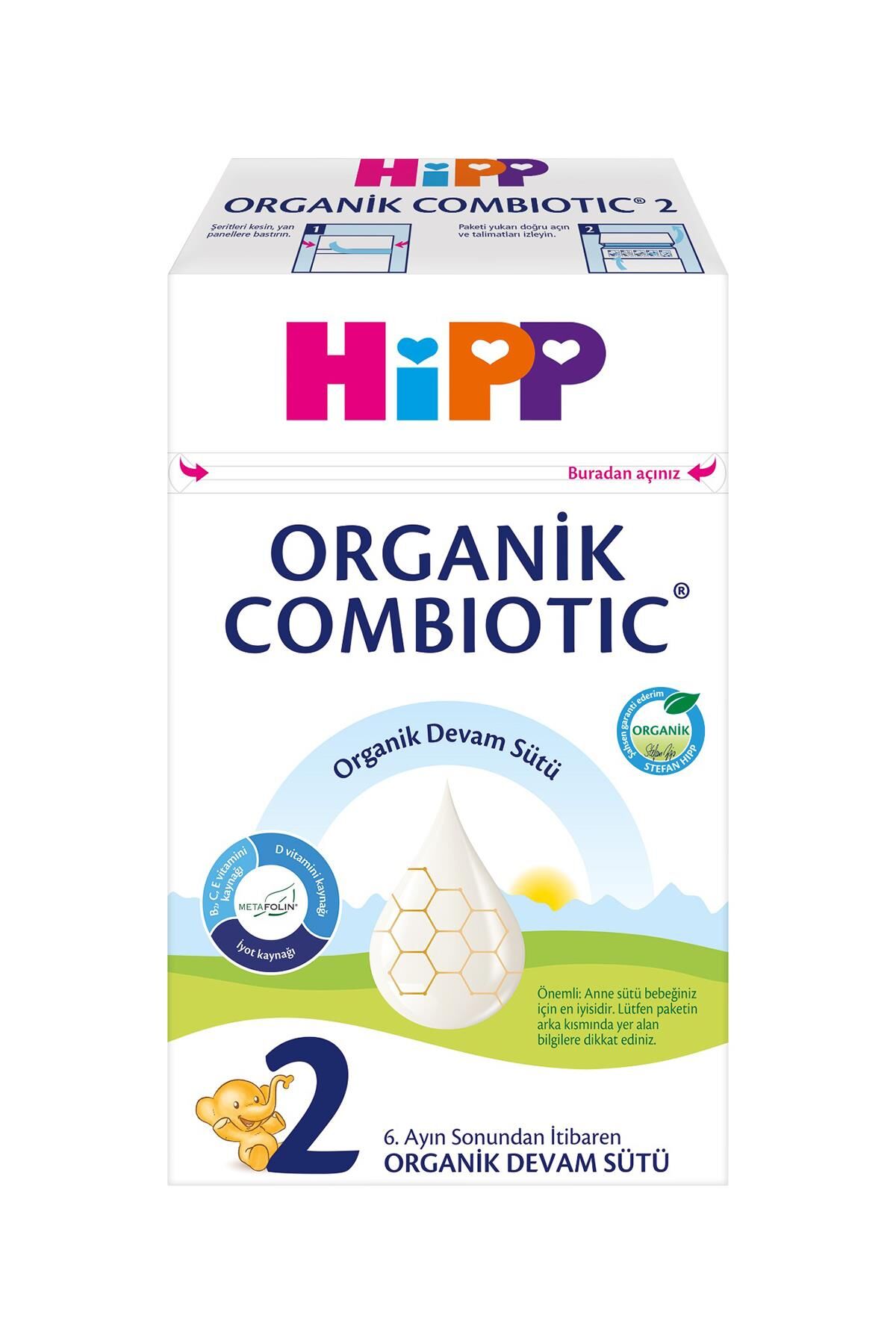 HİPP 2 Organik COMBİOTIC  Devam Sütü 600 gr*4 YENİ