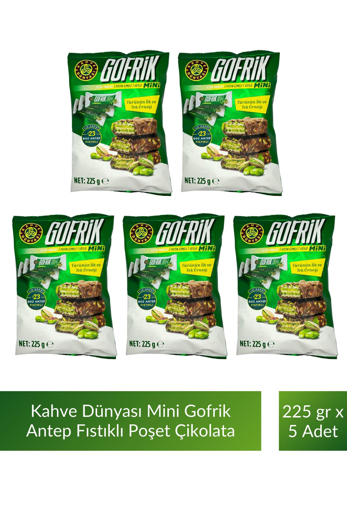Kahve Dünyası Mini Poşet Gofrik Çikolata 225 gr x 5 Adet