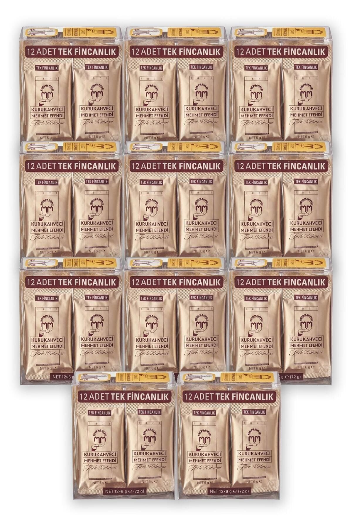 Mehmet Efendi Tek Fincalık Türk Kahvesi 6 gr x 12 Adet x 11 Paket