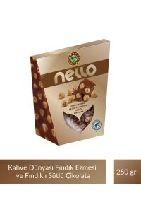 Kahve Dünyası Nello Fındık Ezmesi ve Bütün Fındıklı Sütlü Çikolata 250 gr x 12 Adet
