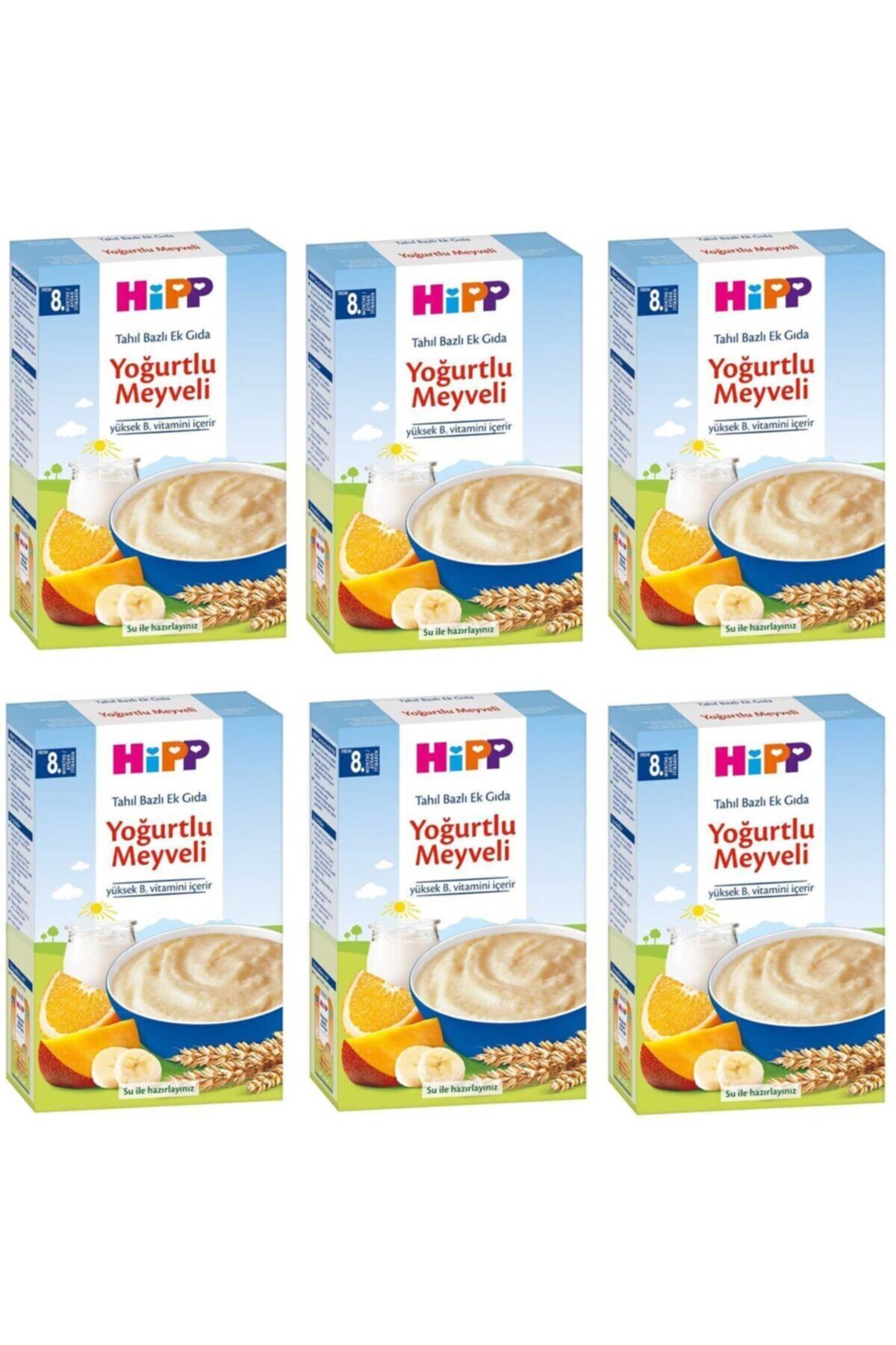 Organik Yoğurtlu Meyveli Tahıl Bazlı Ek Gıda 250gr 6 Lı Paket