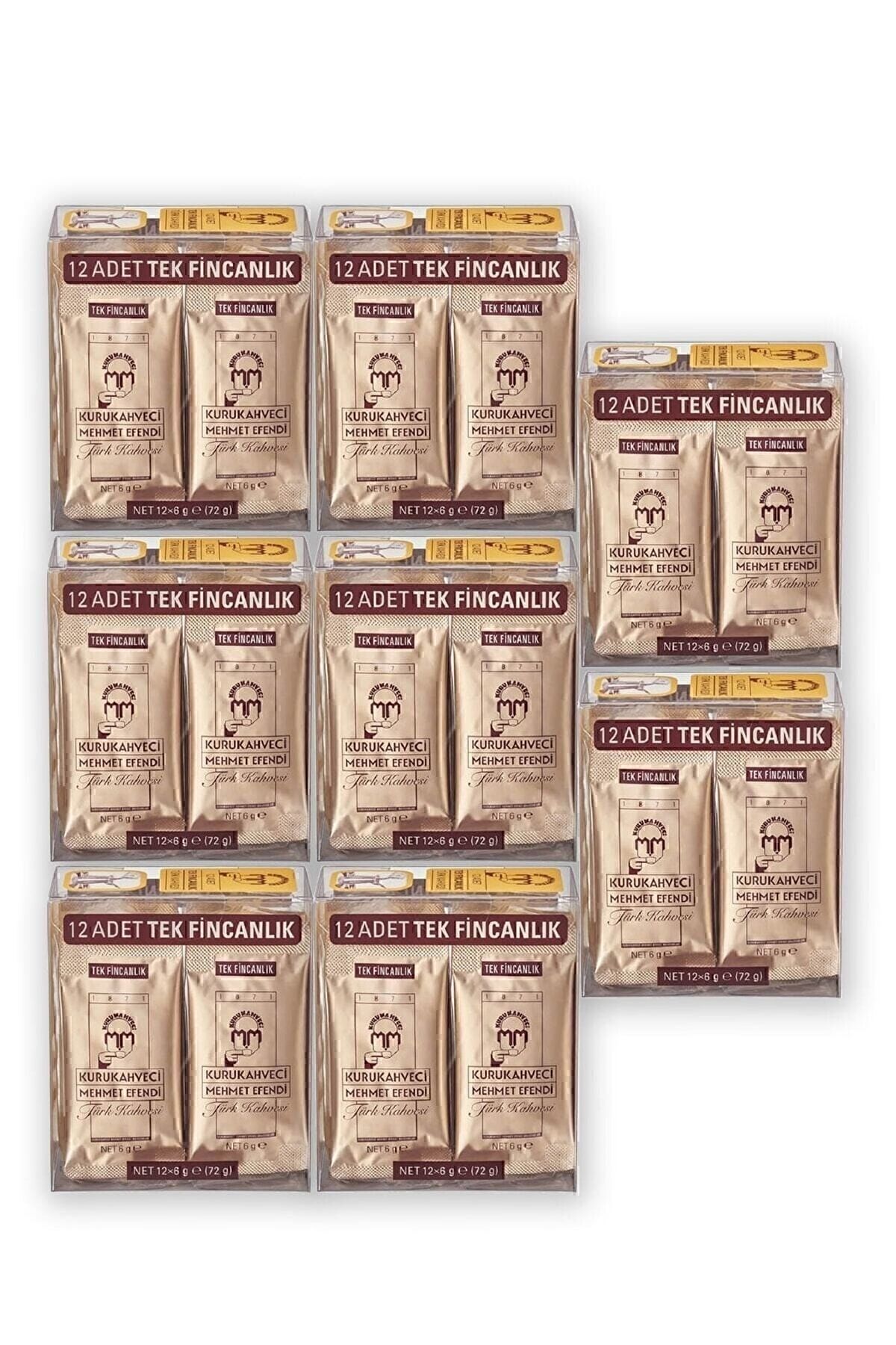 Mehmet Efendi Tek Fincalık Türk Kahvesi 6 gr x 12 Adet x 8 Paket