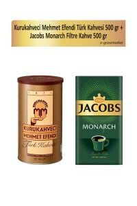 Mehmet Efendi Türk Kahvesi 500 gr + Jacobs Monarch Filtre Kahve 500 gr