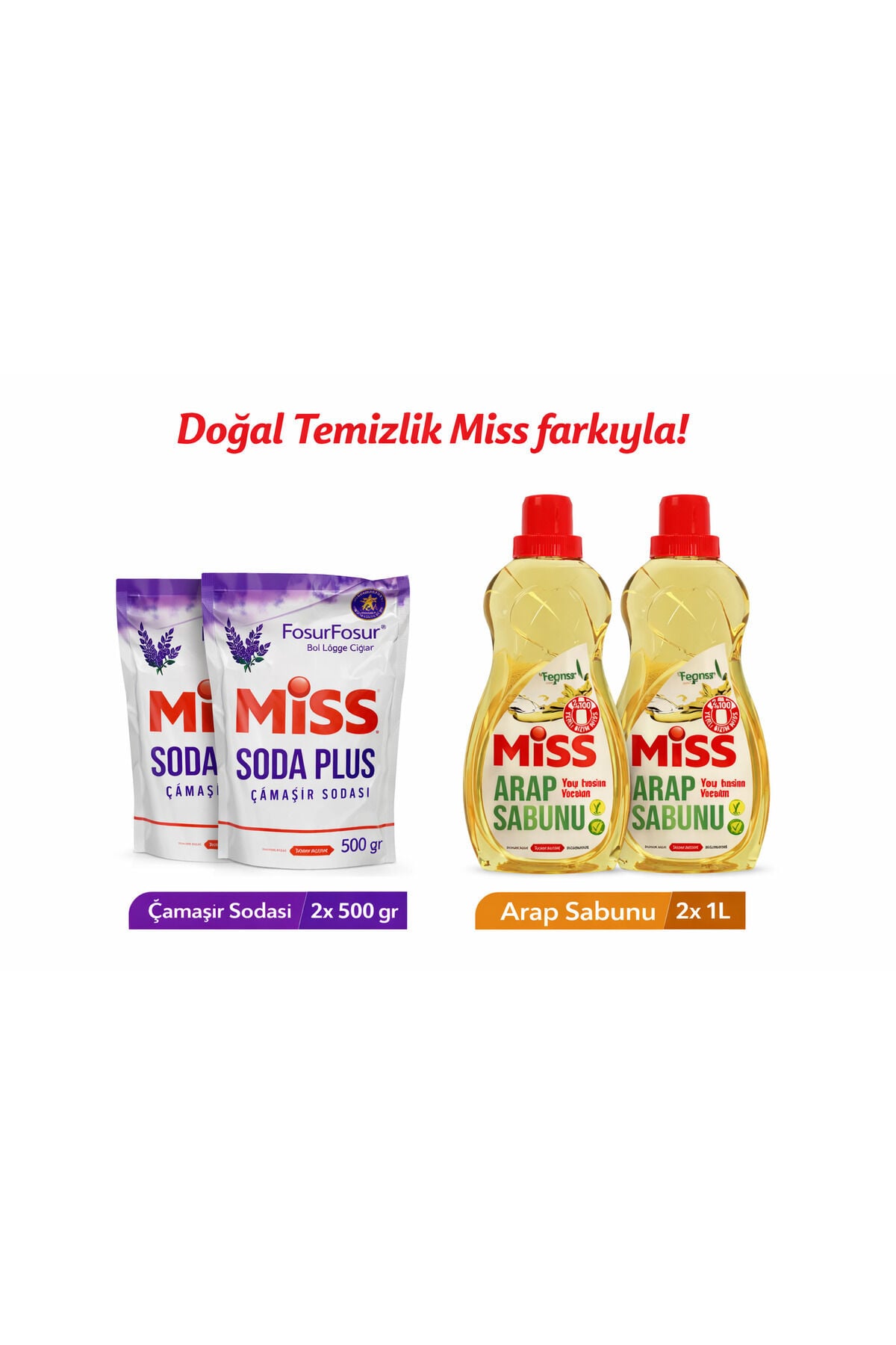 Miss Arap Sabunu 1 L X 2 Adet+Soda Plus 500 gr Lavanta X 2 Adet
