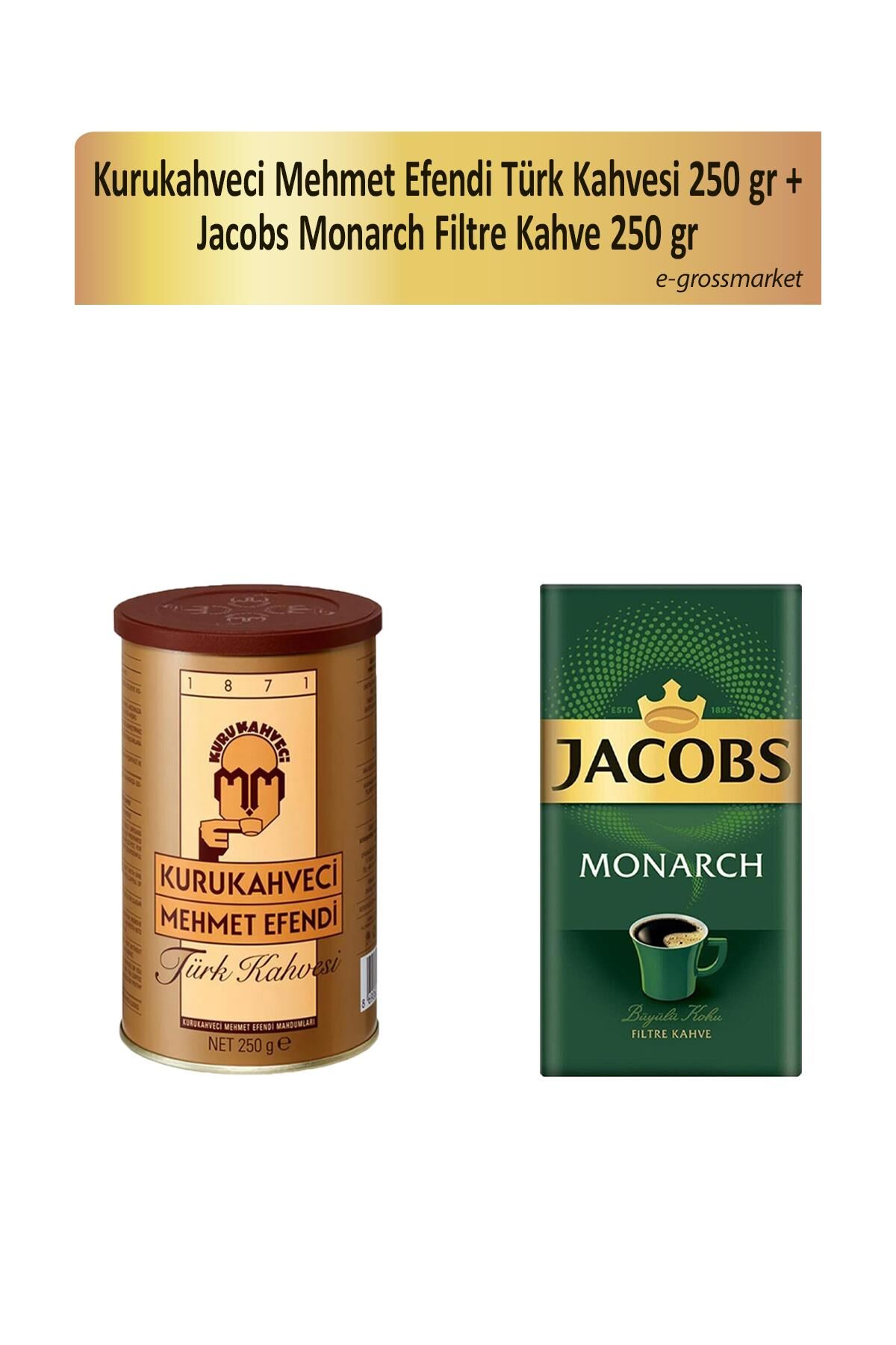 Mehmet Efendi Türk Kahvesi 250 gr + Jacobs Monarch Filtre Kahve 250 gr