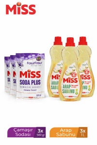 MİSS ARAP SABUNU 1000 ML X 3 ADET + SODA PLUS 500 ML LAVANTA X 3 ADET