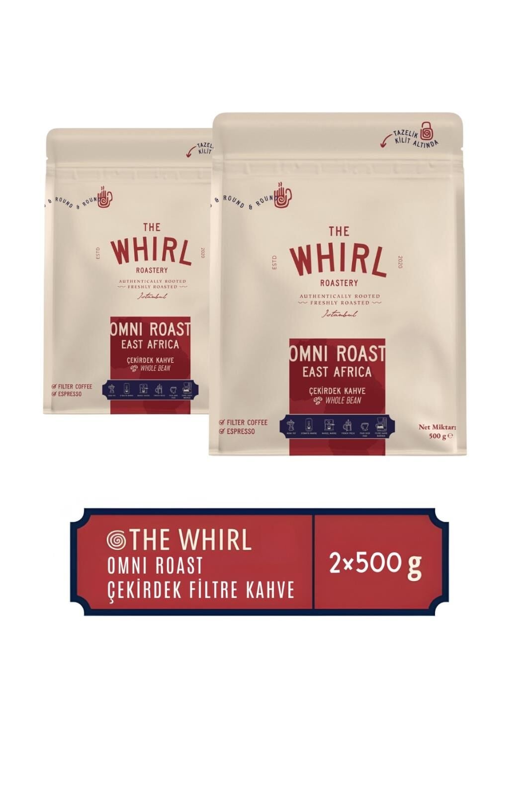 The Whirl Omni Roast East Africa 500 gr Çekirdek x 2 Adet