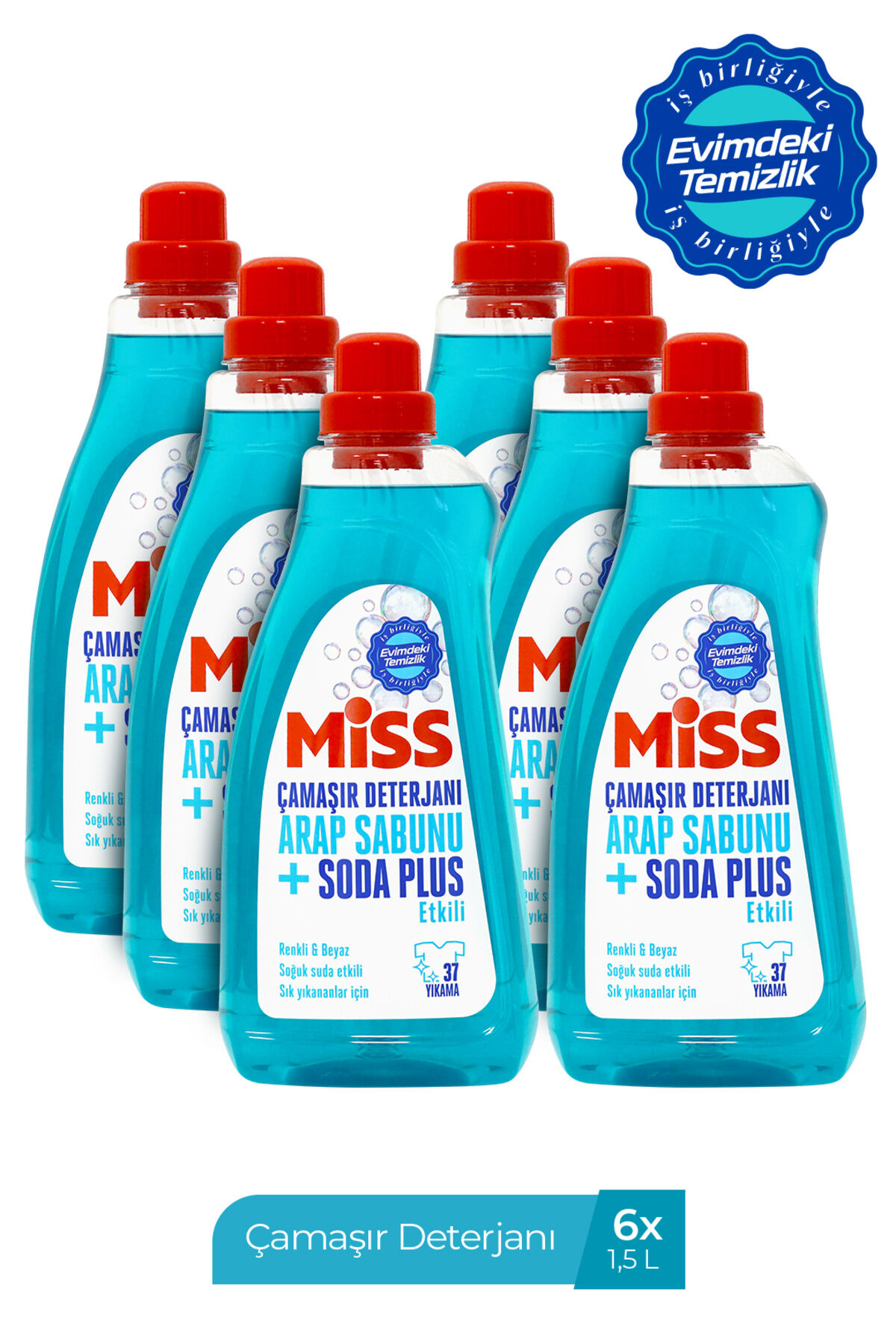 MİSS SIVI ÇAMAŞIR DETERJANI ARAP SABUNU VE SODA ETKİLİ 1500 MLX6