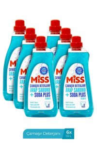 MİSS SIVI ÇAMAŞIR DETERJANI ARAP SABUNU VE SODA ETKİLİ 1500 MLX6