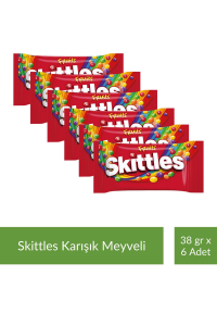 M&M's Skittles Karışık Meyveli Draje 38 gr x 6 Adet