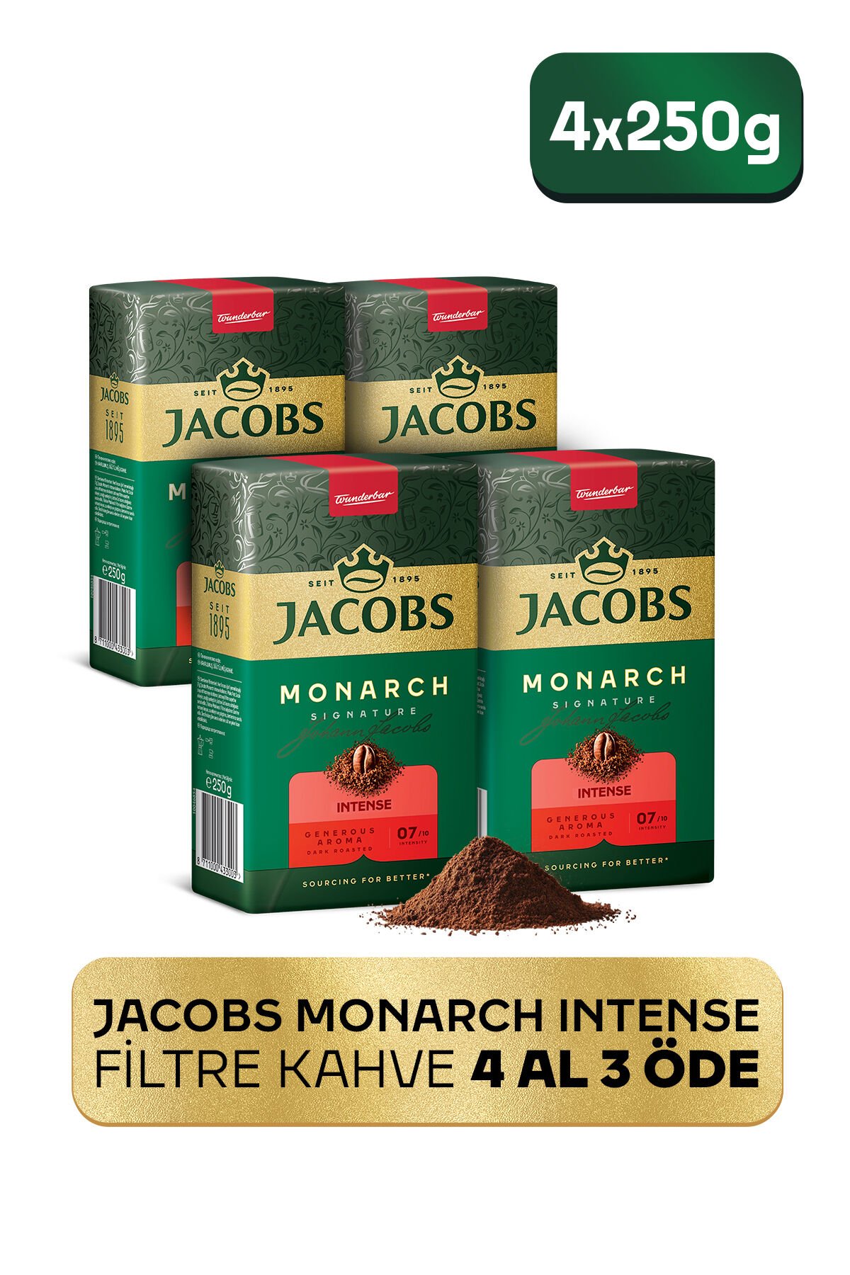 Jacobs Monarch Sıgnature Filtre Kahve 250 gr 4 Al 3 Öde