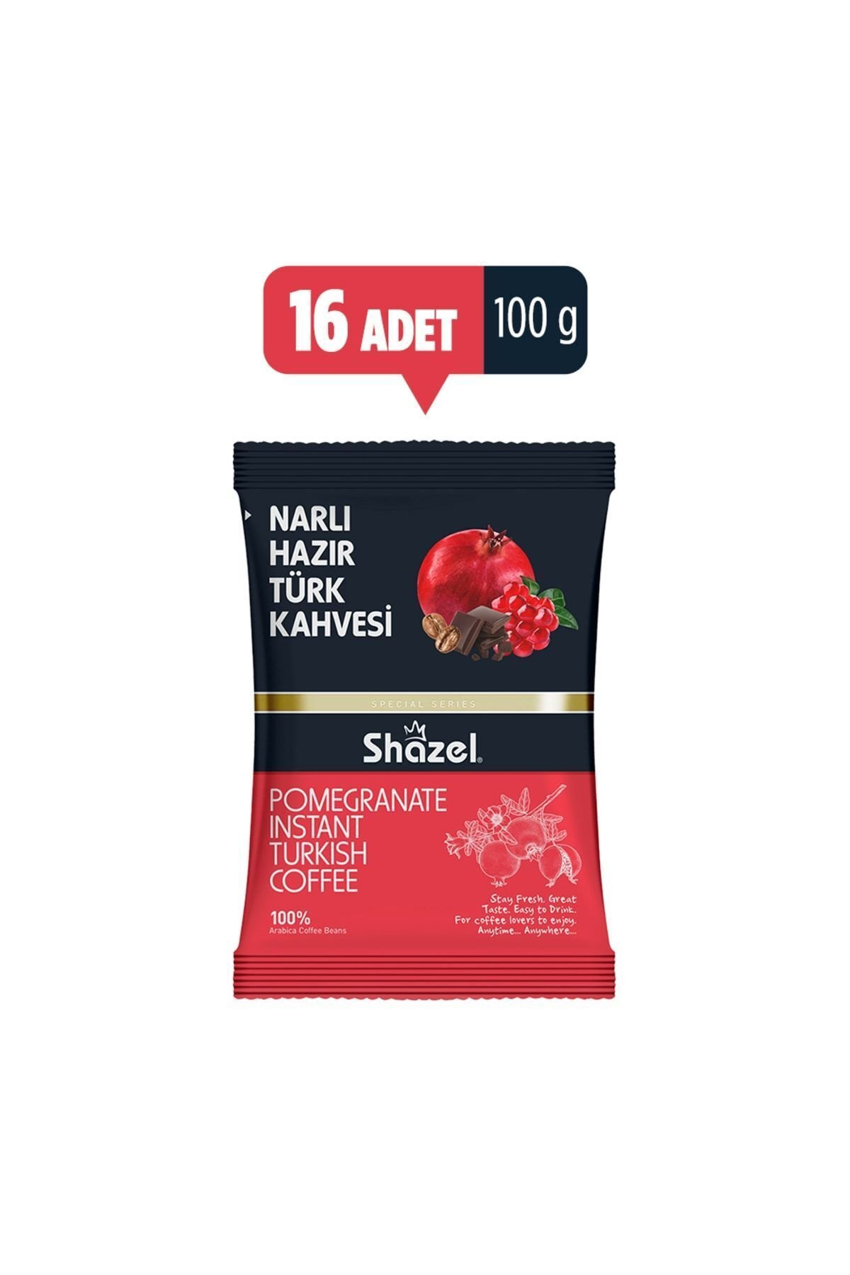 Shazel Narlı Hazır Türk Kahvesi 100 gr x 16 Adet