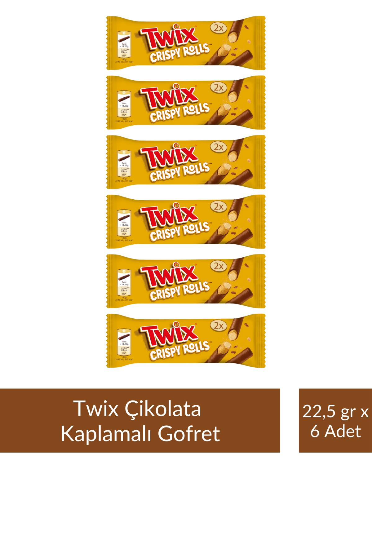 Twix Çikolata Kaplamalı Gofret 22,5 gr x 6 Adet