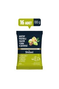 Shazel Antep Fıstıklı Hazır Türk Kahvesi 100 gr x 16 Adet