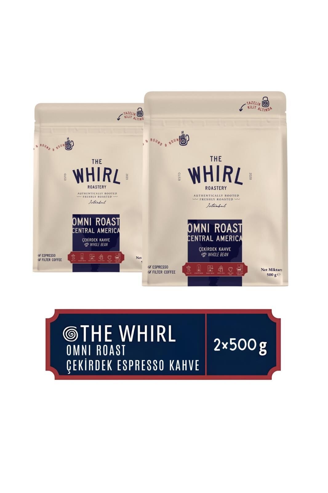 The Whirl Omni Roast Central America 500 gr Çekirdek Kahve x 2 Adet