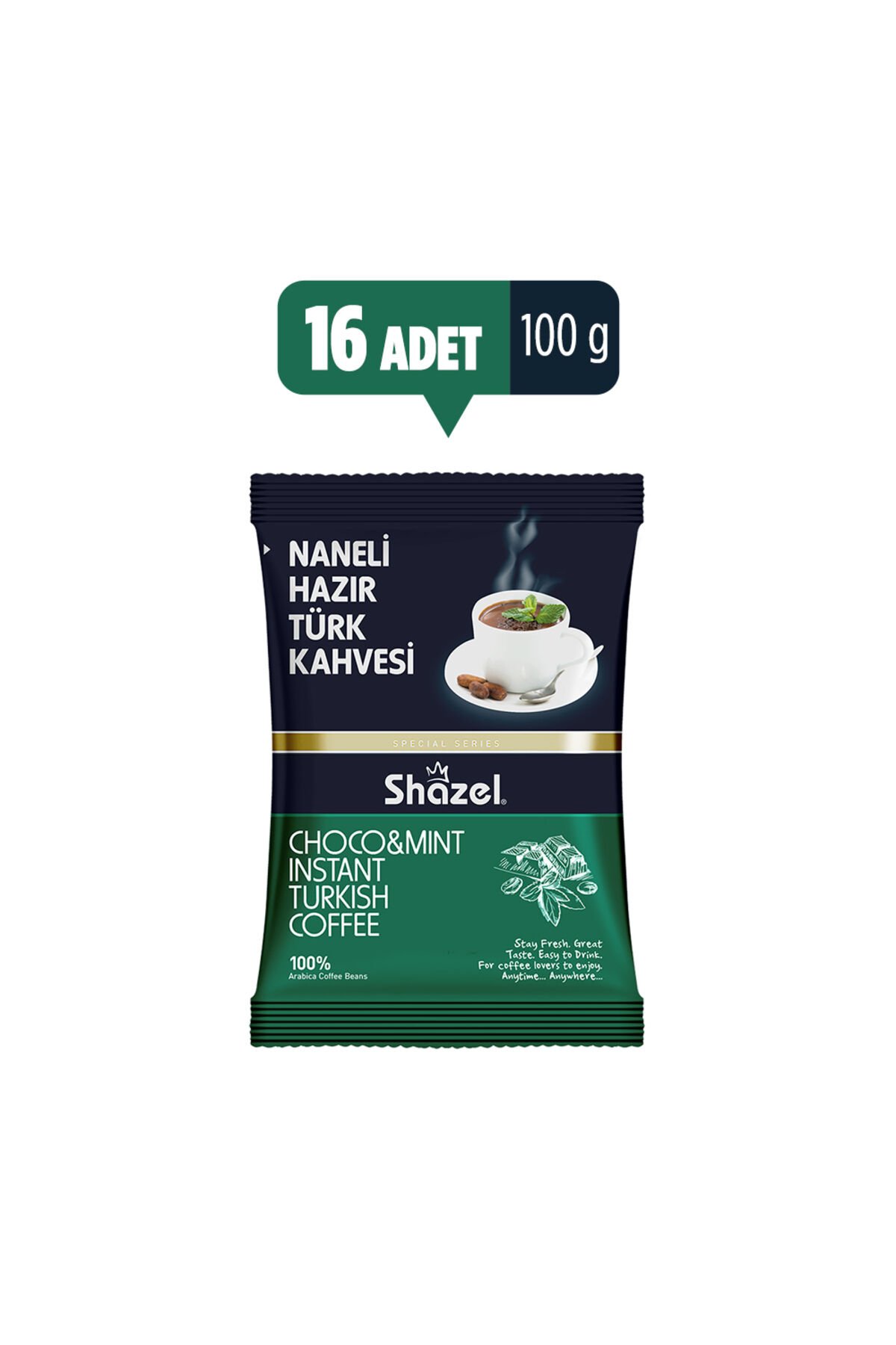 Naneli Hazır Türk Kahvesi 100 gr x 16 Adet (Aromalı)