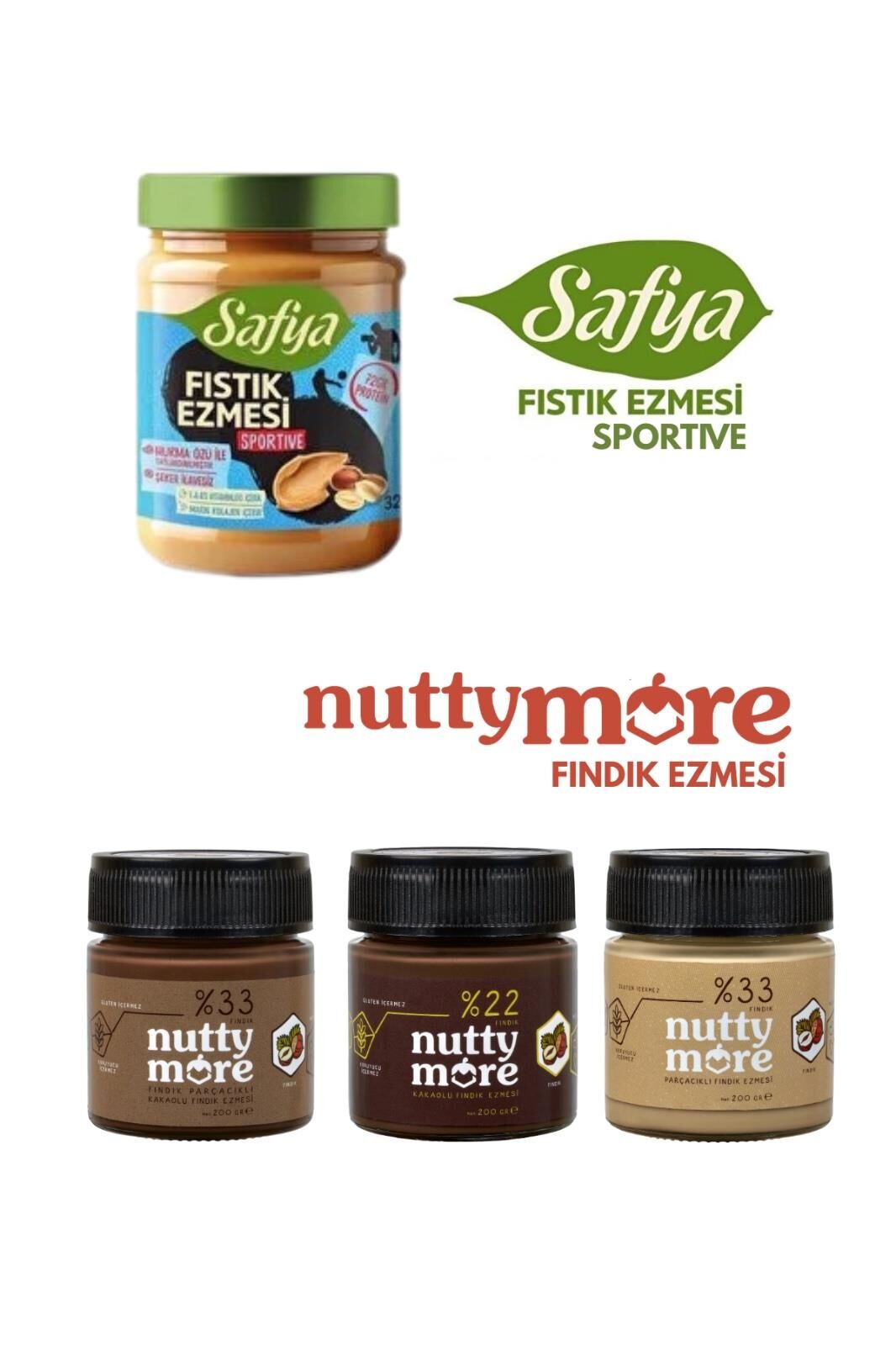 Nutty More Fındık Ezmesi & Safya Fıstık Ezmesi Sportive Tanışma Paketi