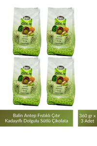 Balin Antep Fıstıklı Çıtır Kadayıflı Dolgulu Sütlü Çikolata 360 gr x 4 Adet