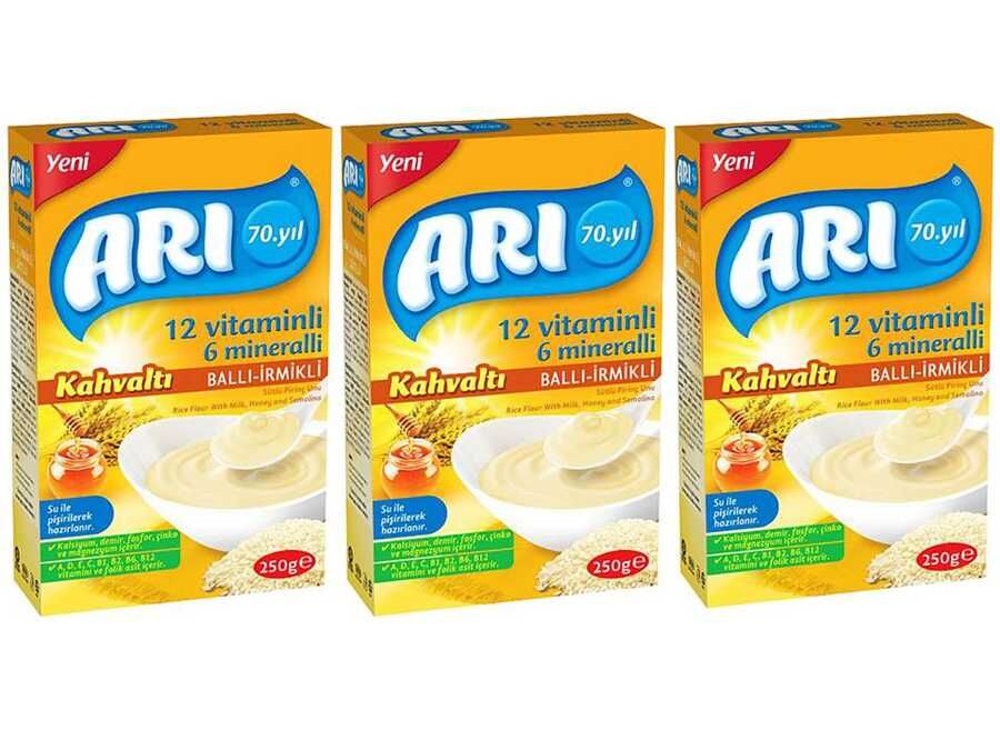 Arı Mama Kahvaltı Ballı İrmikli Pirinç Unu 250 gr x 3 Adet