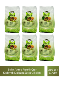 Balin Antep Fıstıklı Çıtır Kadayıflı Dolgulu Sütlü Çikolata 360 gr x 6 Adet