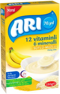 Arı Mama Sütlü Muzlu Pirinç Unu 250 gr x 12 Adet