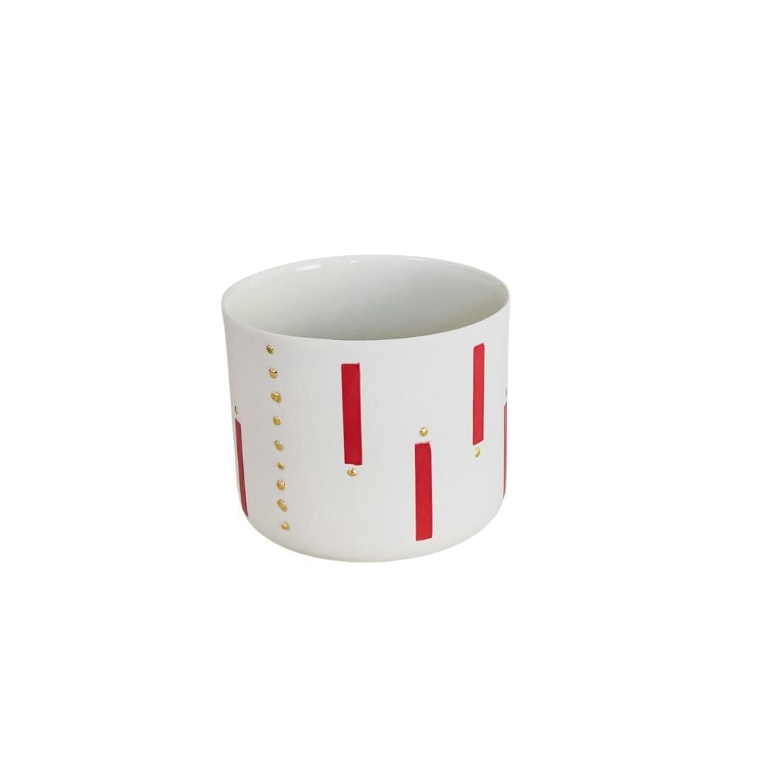 Piavol Seramik Kırmızı Çizgili Bardak