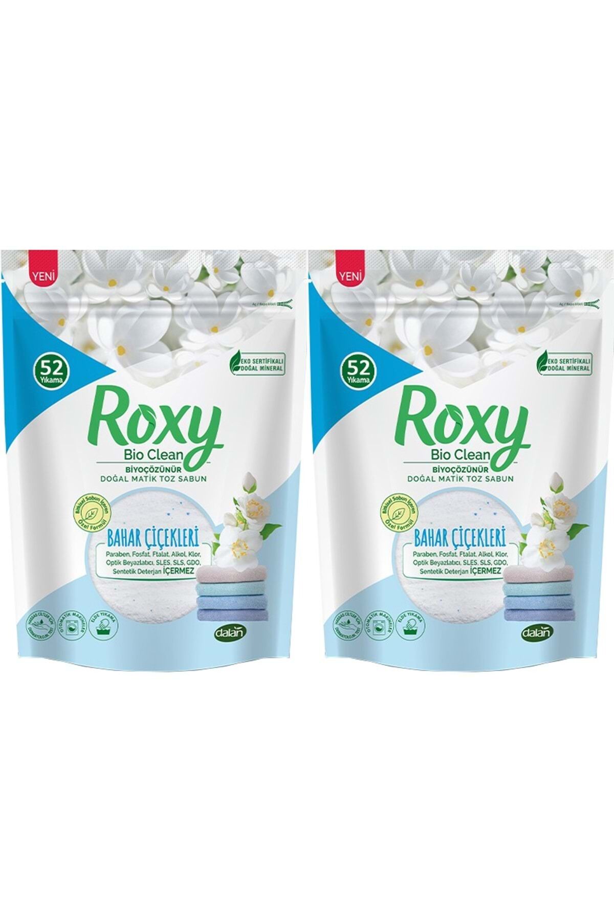 Roxy Bio Clean Matik Sabun Tozu 1.6Kg Bahar Çiçekleri (2 Li Set) (104 Yıkama)