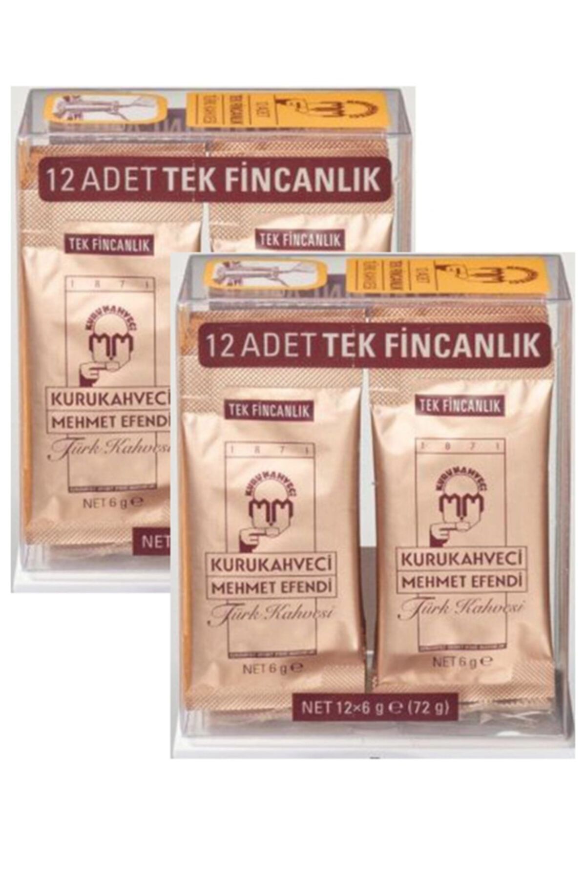 Mehmet Efendi Tek Fincalık Türk Kahvesi 6 gr x 12 Adet x 2 Adet