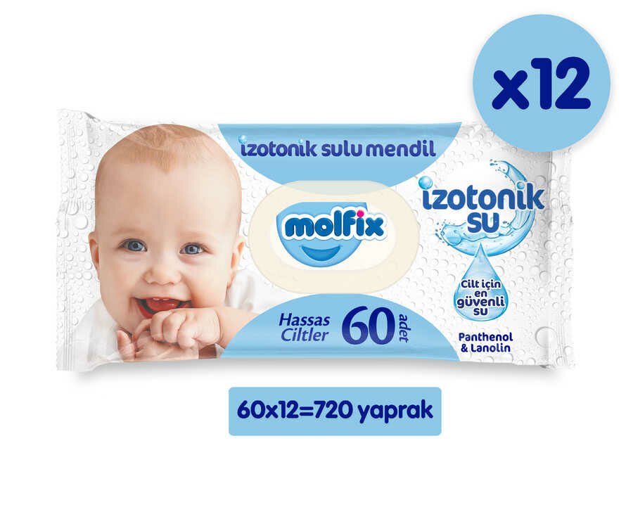 Molfix İzotonik Sulu Islak Mendil Hassas Ciltler 720 Adet