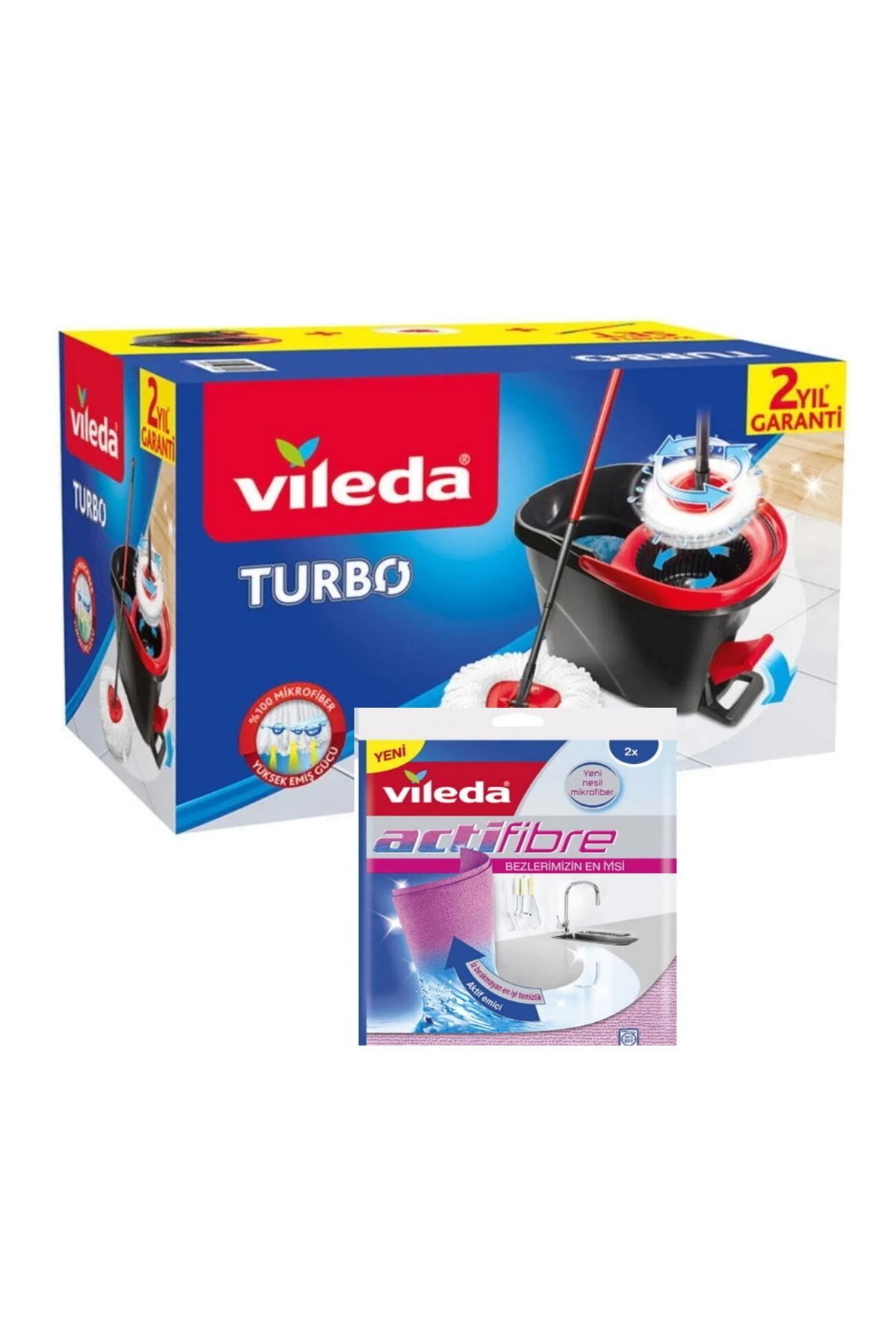 Vileda Set Turbo Temizlik Seti ve Actifibre 2 'li