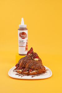 Melwiss Chocolate Fondü Şelale Tatlı Sos 330 g - Waffle & Krep & Pankek & San Sebastian Sosu