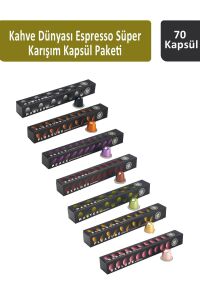 Kahve Dünyası Espresso Süper Karışım Kapsül Paketi 70 Kapsül