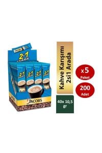 Jacobs 2si1 Arada Kahve Karışımı 40lı Paket x 5li SET