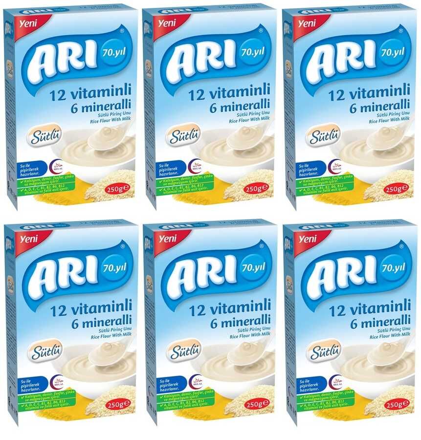 Arı Mama Sütlü Pirinç Unu 250 gr 6lı SET
