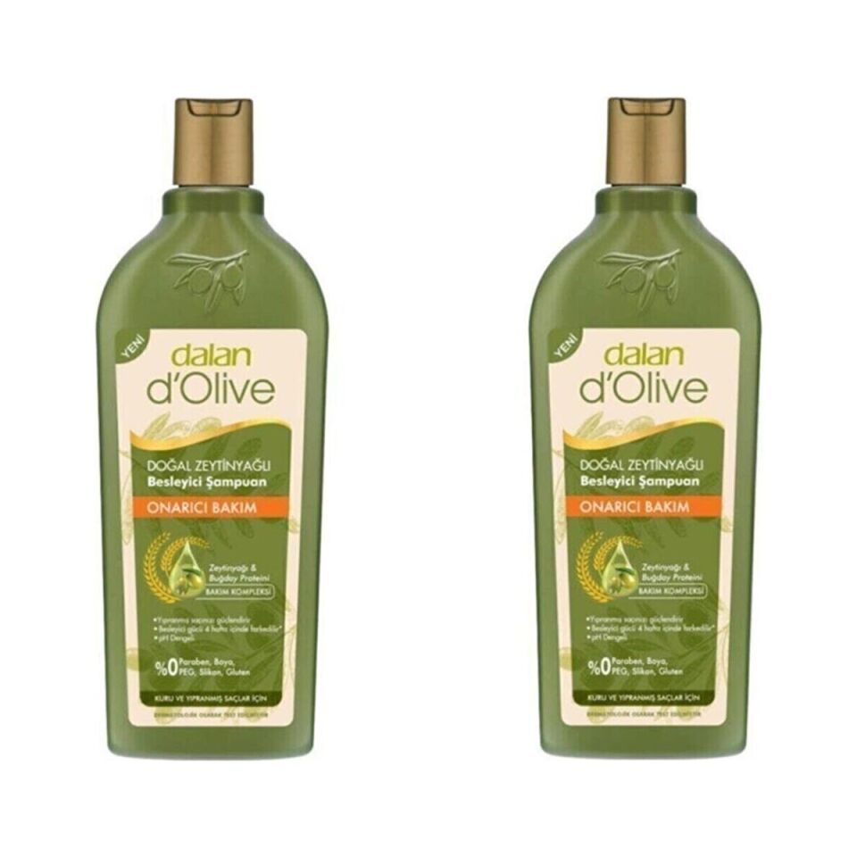 Dalan 2 Adet D’olive Zeytinyağlı Onarıcı Şampuan 400 ml