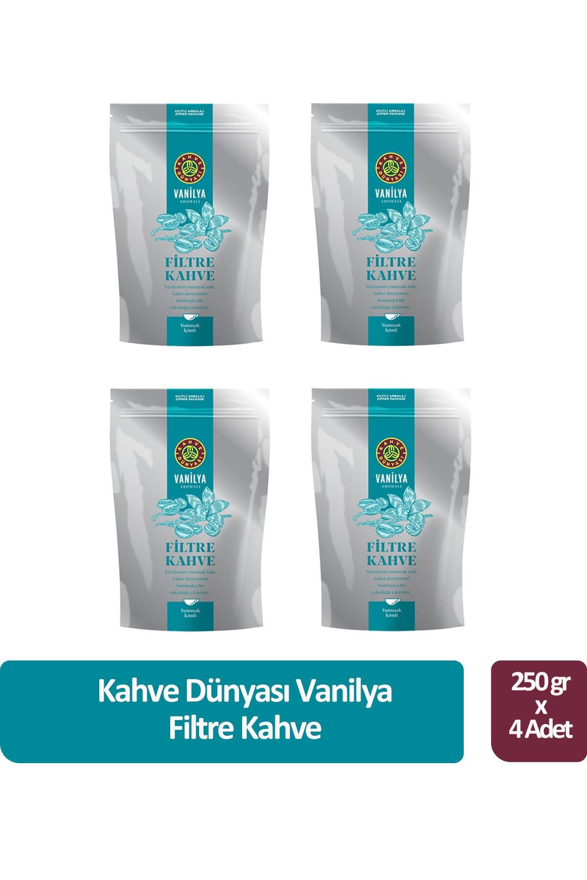 Kahve Dünyası Vanilya Filtre Kahve 250 gr x 4 Adet