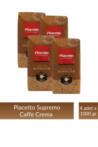 Piacetto Cafe Crema Supremo Çekirdek Kahve 1 kg x 4 Adet