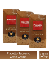 Piacetto Cafe Crema Supremo Çekirdek Kahve 1 kg x 3 Adet
