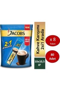 Jacobs 2si1 Arada 80 Adet Stick Kahve (10 x 8 Paket)
