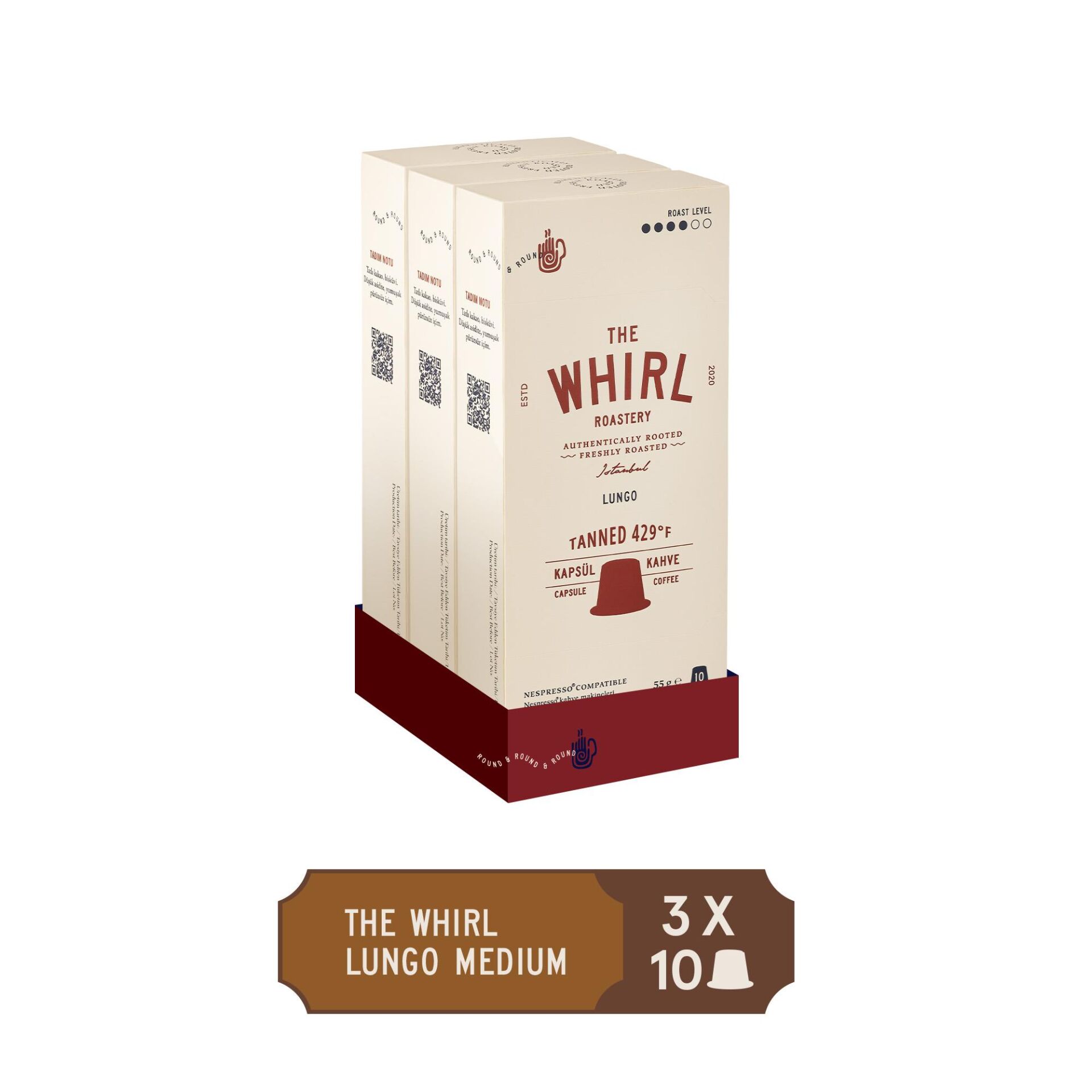The Whirl Lungo Medium Kapsül Kahve 3'lü Fırsat Paketi 30 Kapsül